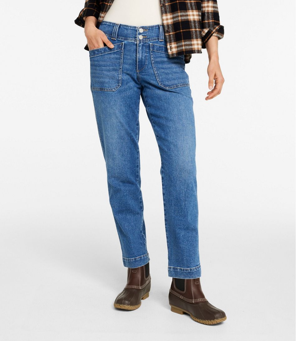 L.L.Bean | Women's 1912 Field Denim Pants, Mid-Rise Ankle Utility