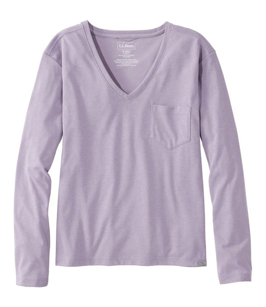 L.L.Bean | Women's Vista Camp V-Neck Pocket Tee, Long-Sleeve