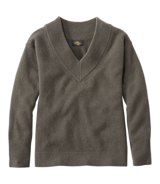 L.L.Bean | Women's Signature Premium Essential Cashmere Sweater, Relaxed V-Neck