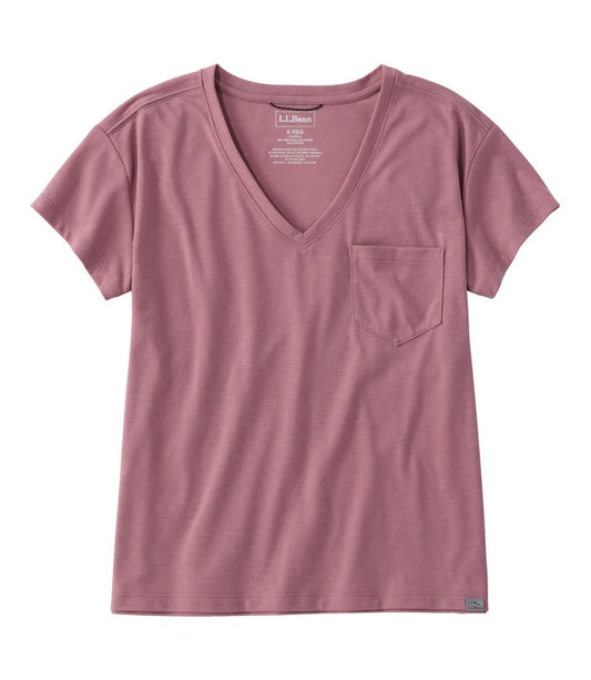 L.L.Bean | Women's Mountainside V-Neck Pocket Tee, Short Sleeve