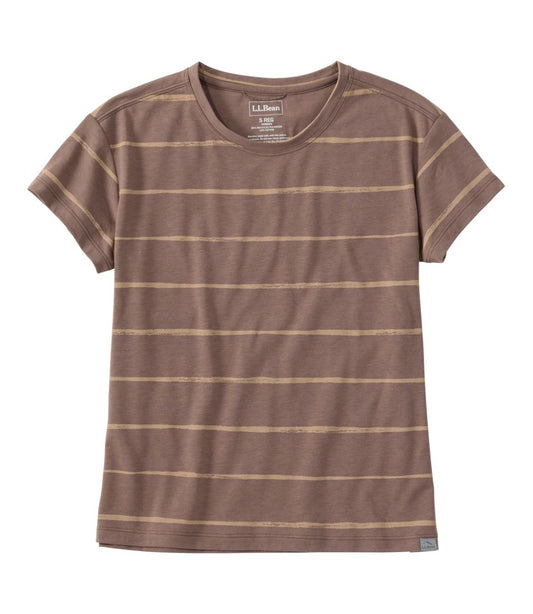 L.L.Bean | Women's Mountainside Crewneck Tee, Short-Sleeve Stripe