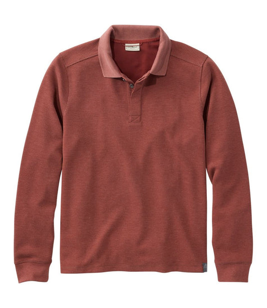 L.L.Bean | Men's Mountainside Micro Waffle Polo, Long-Sleeve