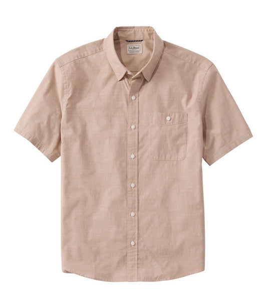 L.L.Bean | Men's Comfort Stretch Performance® Chambray Shirt, Short-Sleeve, Slightly Fitted Untucked Fit