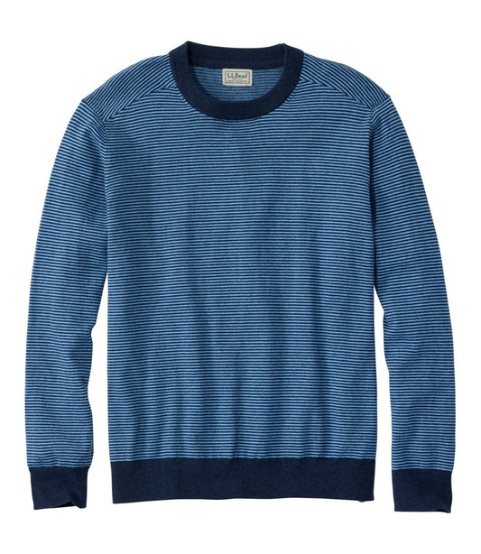 L.L.Bean | Men's All Seasons Cotton Blend Sweater, Crewneck, Stripe