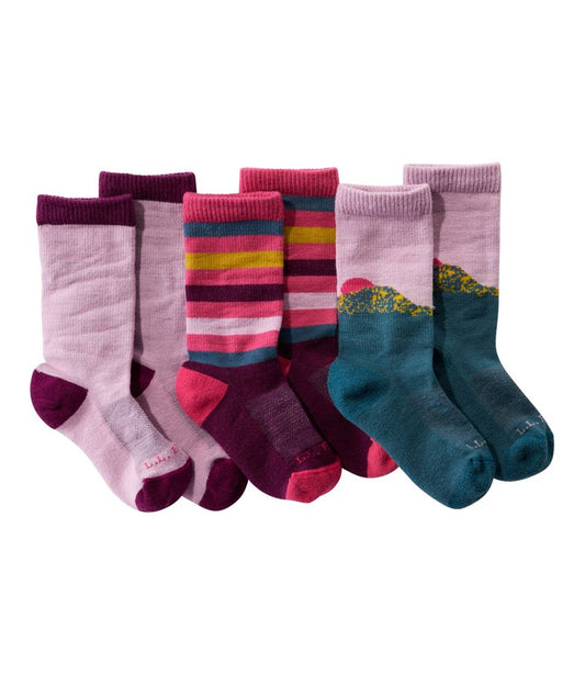 L.L.Bean | Kids' Camden Trail Socks, 3-Pack