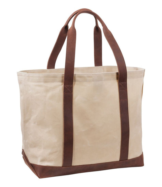 L.L.Bean | Leather-Trim Waxed Canvas Tote