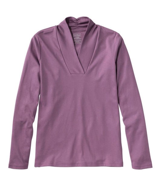 L.L.Bean | Women's Pima Cotton Tee, Shawl Long-Sleeve