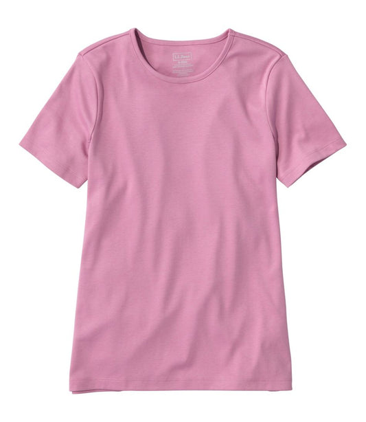 L.L.Bean | Women's Pima Cotton Tee, Short-Sleeve Crewneck