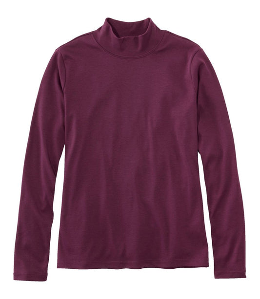 L.L.Bean | Women's Pima Cotton Tee, Long-Sleeve Mockneck