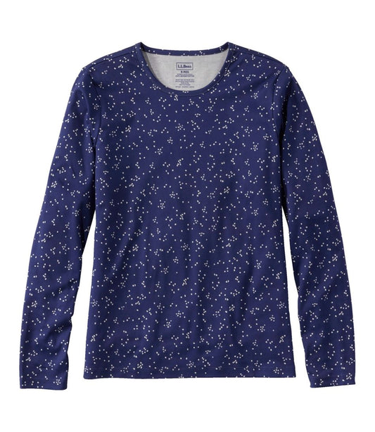 L.L.Bean | Women's Pima Cotton Tee, Long-Sleeve Crewneck Print
