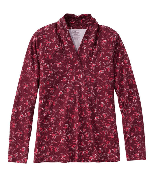 L.L.Bean | Women's Pima Cotton Tee, Shawl Long-Sleeve Print