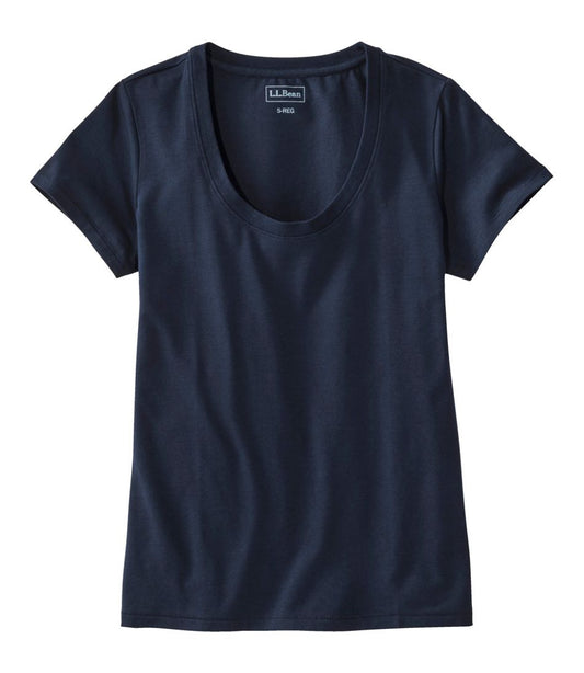 L.L.Bean | Women's Soft Stretch Supima-Blend Tee, Scoopneck Short-Sleeve