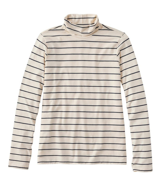 L.L.Bean | Women's Soft Stretch Supima-Blend Tee, Turtleneck Stripe