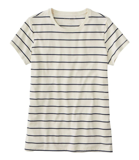 L.L.Bean | Women's Soft Stretch Supima-Blend Tee, Crewneck Short-Sleeve Striped