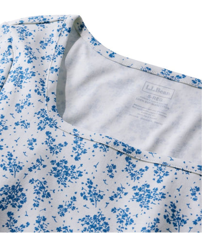 L.L.Bean | Women's Pima Cotton Tee, Soft Squareneck Elbow-Sleeve