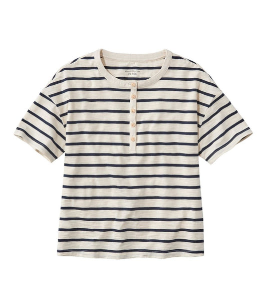 L.L.Bean | Women's Signature Slub Tee, Short-Sleeve Henley Novelty