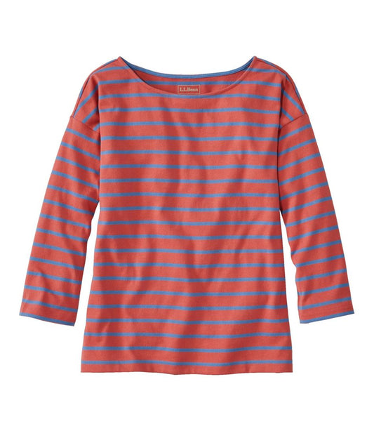 L.L.Bean | Women's Heritage Mariner Top, Boatneck Three-Quarter-Sleeve Stripe