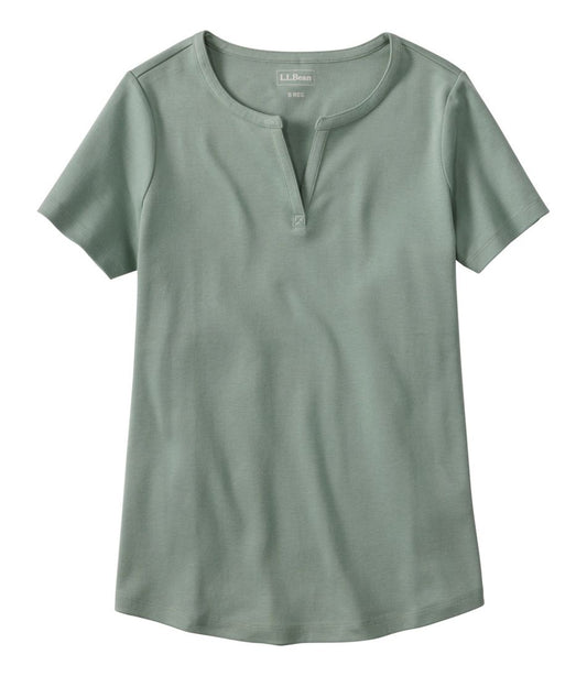 L.L.Bean | Women's L.L.Bean Tee, Short-Sleeve Notch-Neck