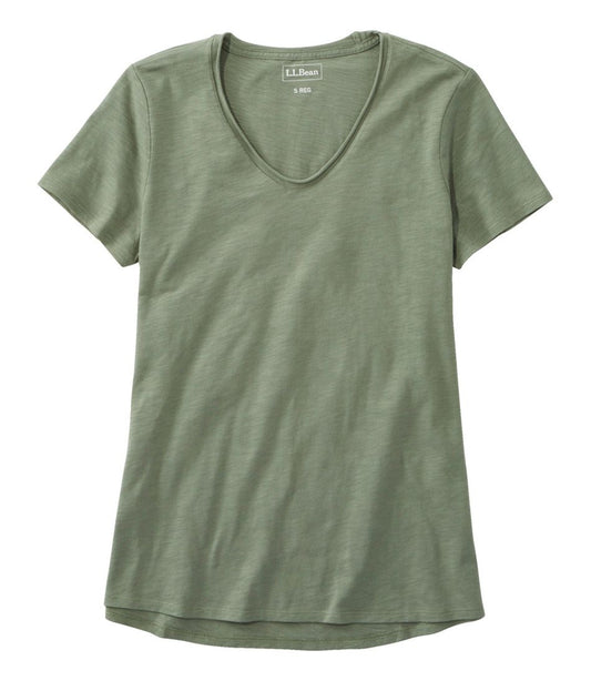 L.L.Bean | Women's Organic Cotton Tee, V-Neck Short-Sleeve