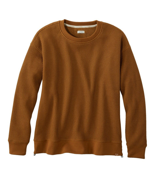 L.L.Bean | Women's Birchwood Brushed Waffle Top, Crewneck