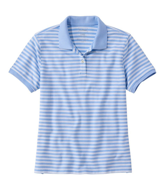 L.L.Bean | Women's Premium Double L Polo, Short-Sleeve Relaxed Fit Stripe