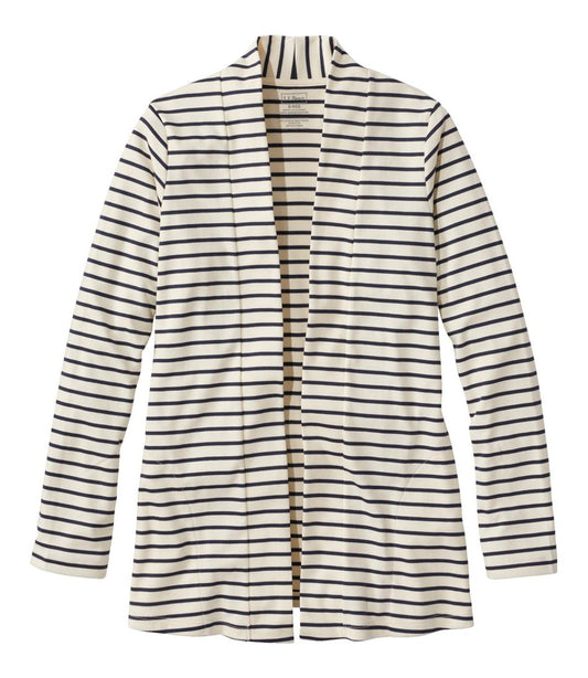 L.L.Bean | Women's Pima Cotton Open Cardigan, With Pockets Stripe