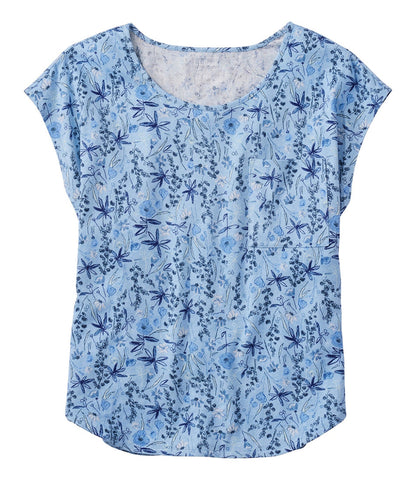 Foggy Blue Sketched Floral,1X