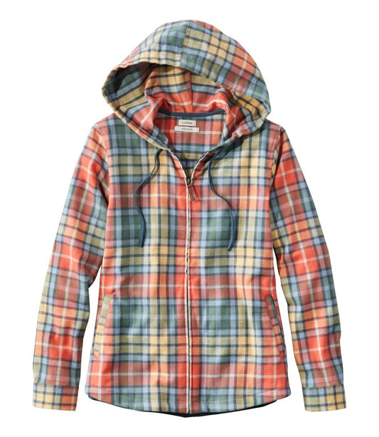 L.L.Bean | Women's Scotch Plaid Flannel Shirt, Relaxed Zip Hoodie