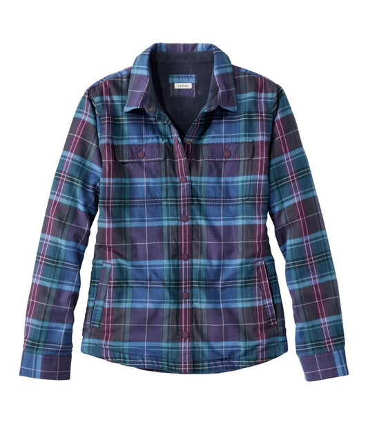 L.L.Bean | Women's Fleece-Lined Flannel Shirt, Snap-Front Plaid
