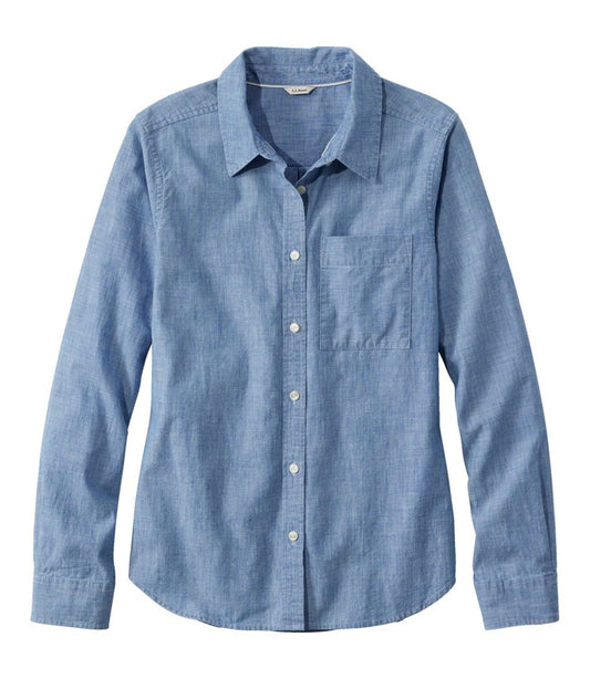 L.L.Bean | Women's Essential Cotton Shirt, Chambray Long Sleeve