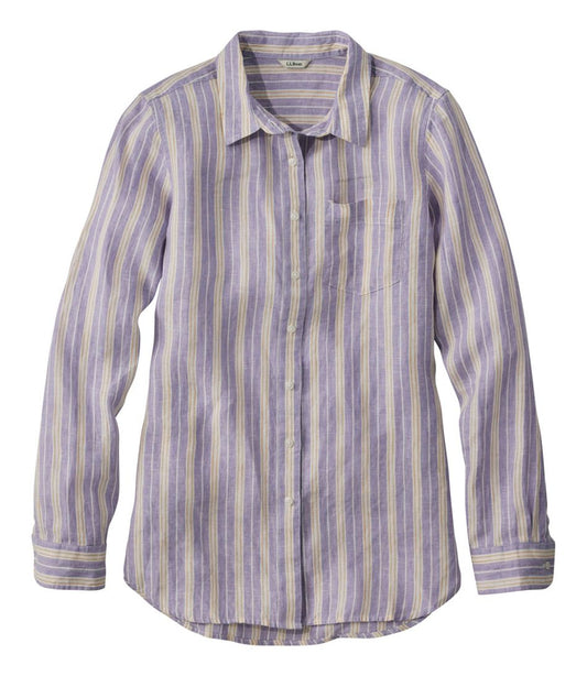 L.L.Bean | Women's Premium Washable Linen Shirt, Tunic Stripe