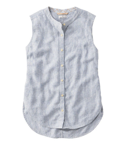 L.L.Bean | Women's Signature Linen-Blend Button-Front Shirt, Sleeveless