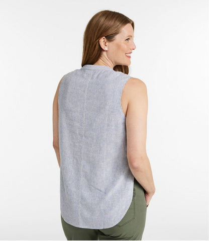 L.L.Bean | Women's Signature Linen-Blend Button-Front Shirt, Sleeveless