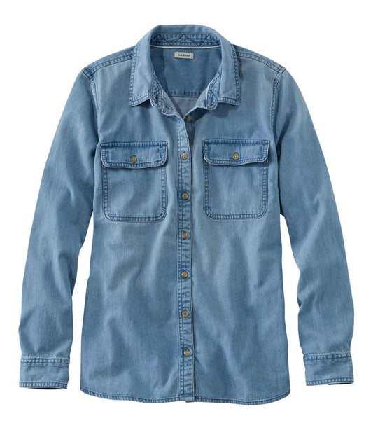 L.L.Bean | Women's L.L. Bean Heritage Washed Denim Shirt, Long-Sleeve