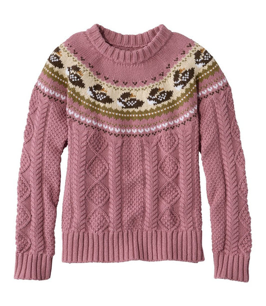 L.L.Bean | Women's Signature Cotton Fisherman Sweater, Crewneck Novelty