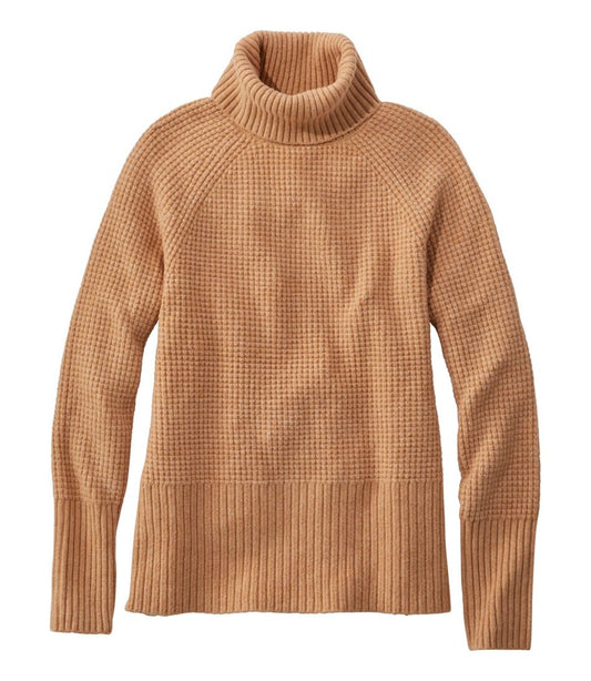 L.L.Bean | Women's SuperSoft Waffle Sweater, Turtleneck