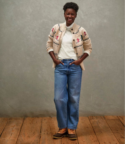 L.L.Bean | Women's Signature Cotton Fisherman Sweater, Short Cardigan Fair Isle