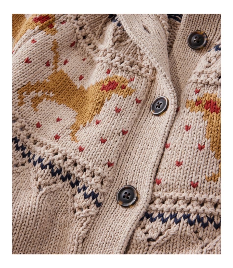 L.L.Bean | Women's Signature Cotton Fisherman Sweater, Short Cardigan Fair Isle