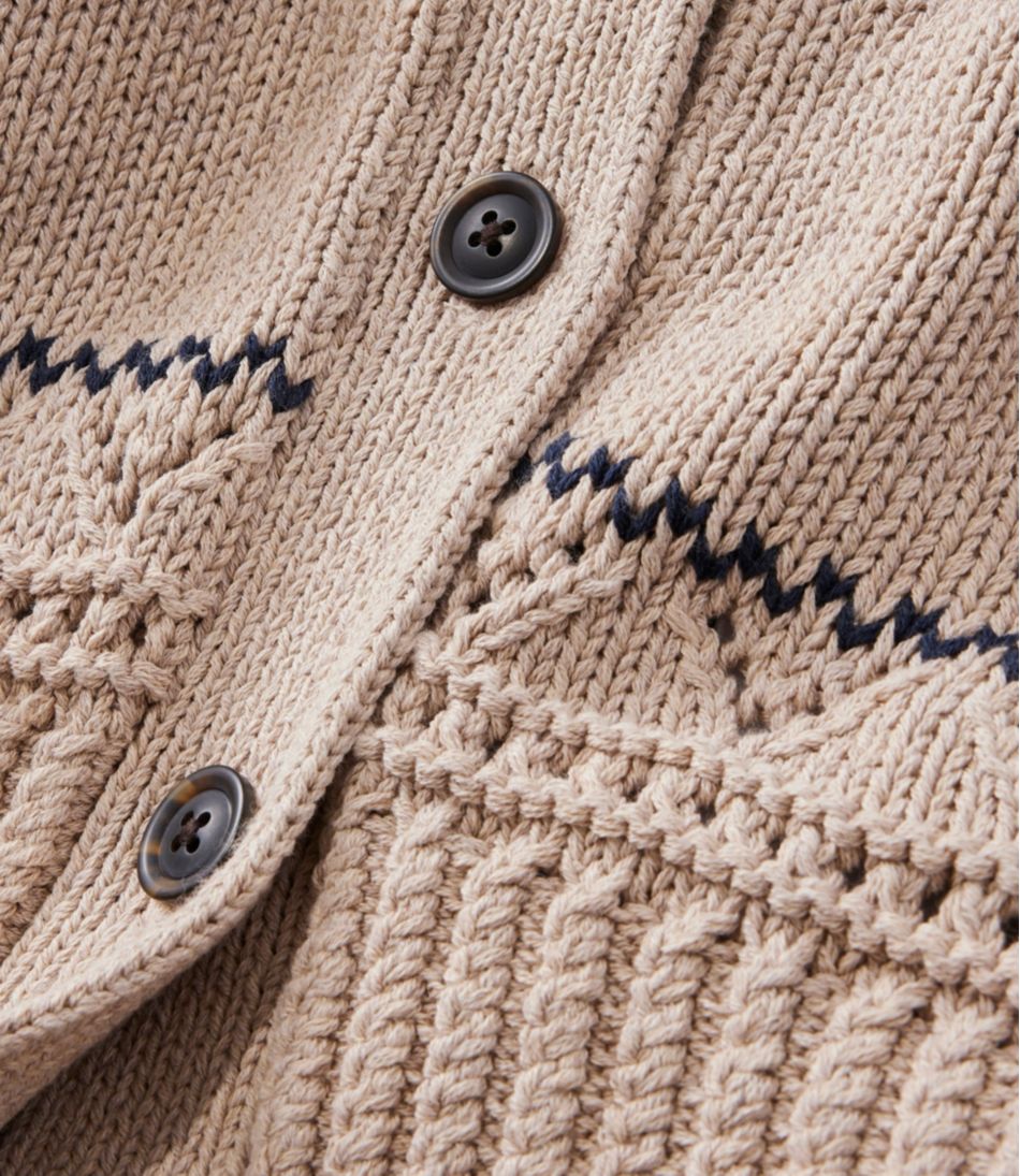 L.L.Bean | Women's Signature Cotton Fisherman Sweater, Short Cardigan Fair Isle