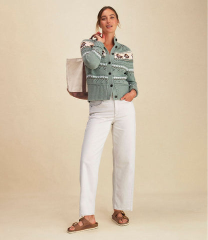 L.L.Bean | Women's Signature Cotton Fisherman Sweater, Short Cardigan Fair Isle