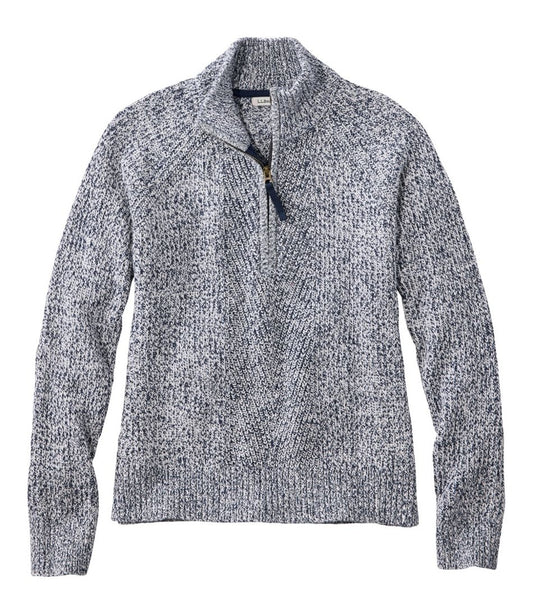 L.L.Bean | Women's Mariner Shaker Sweater, Quarter-Zip