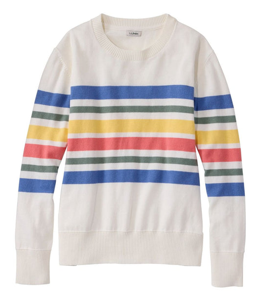 L.L.Bean | Women's Cotton/Cashmere Sweater, Crewneck Stripe