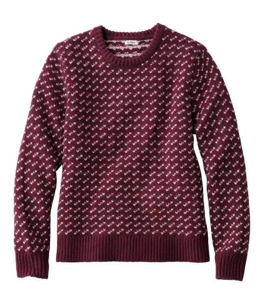 L.L.Bean | Women's Bean's Classic Ragg Wool Sweater, Crewneck Bird's-Eye