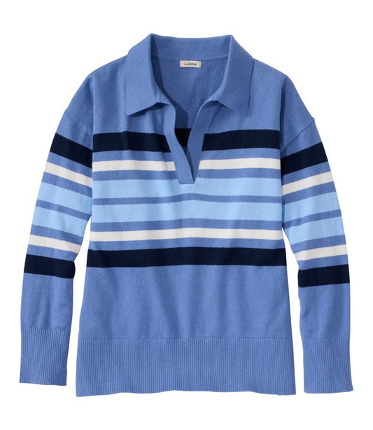 L.L.Bean | Women's Cotton/Cashmere Sweater, Polo Stripe