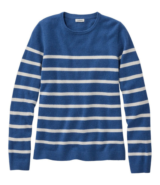 L.L.Bean | Women's Classic Cashmere Sweater, Crewneck Stripe