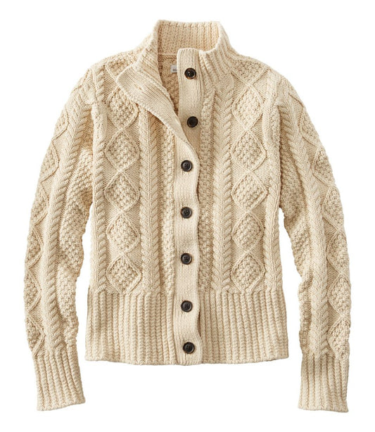 L.L.Bean | Women's Signature Cotton Fisherman Sweater, Short Cardigan