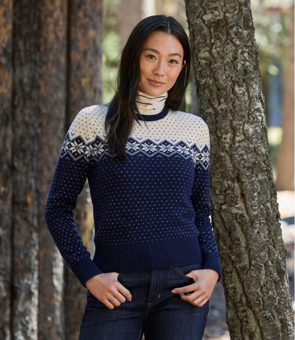 L.L.Bean | Women's Signature Camp Merino Wool Sweater, Pullover Novelty