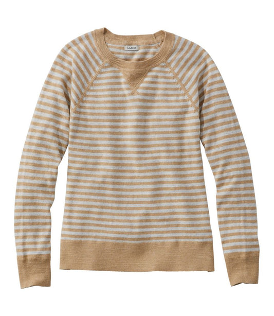 L.L.Bean | Women's Organic Cotton Slub Sweater, Crewneck Stripe