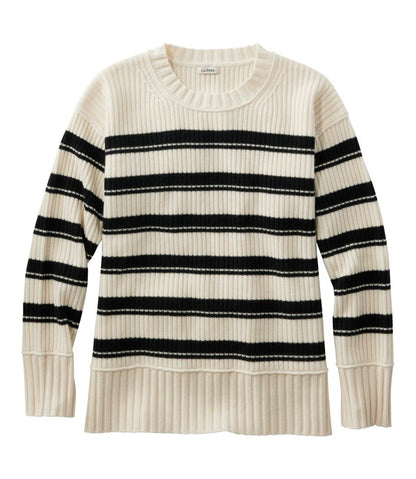 L.L.Bean | Women's Heritage Heirloom Wool/Cashmere Sweater, Crewneck Stripe