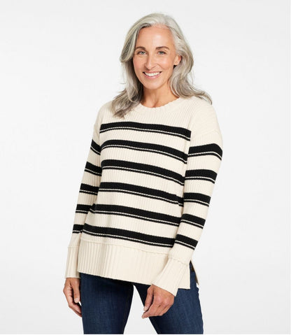 L.L.Bean | Women's Heritage Heirloom Wool/Cashmere Sweater, Crewneck Stripe